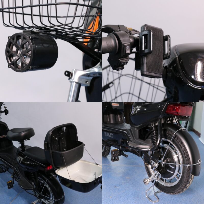 High speed durable 16 inch tires electric bicycle Bluetooth 500W motor takeaway Ebike with trunk suitable for city delivery -qihang - Image 2