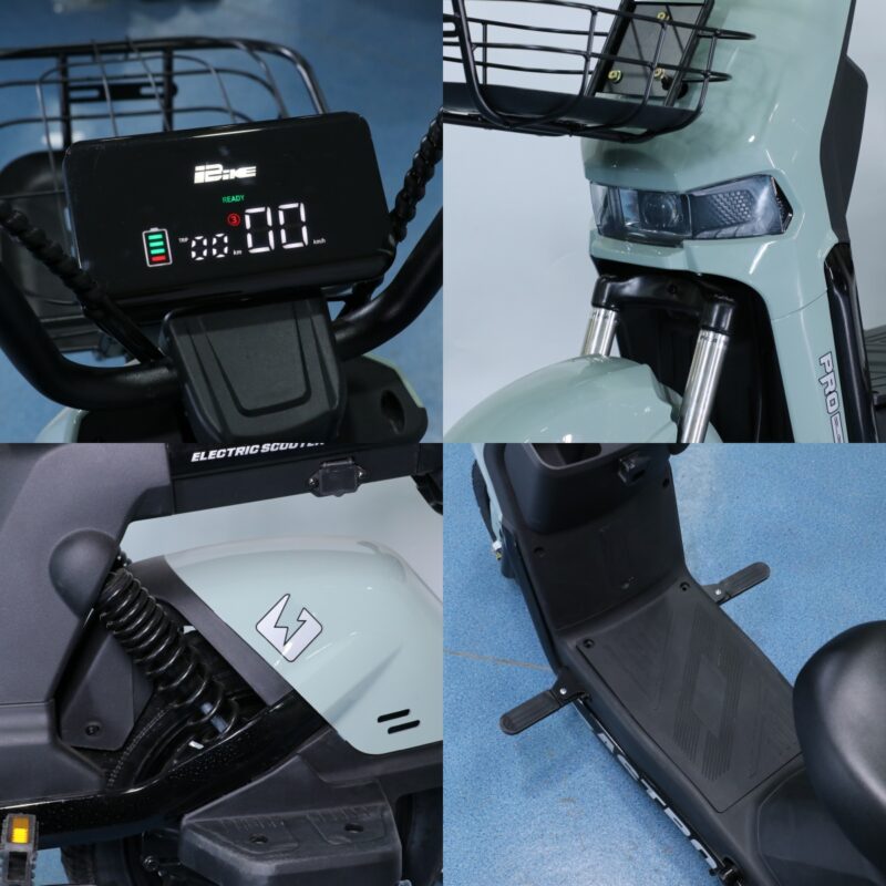 Wholesale mobility scooter 2 seats led Light 350w Brushless Hub Motors with Front Fold Footstep Electric Bike -h3 - Image 2